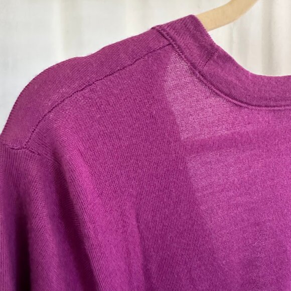 Sejour Women's Plus 3X Long V-neck Grape colored Cardigan - Picture 3 of 7